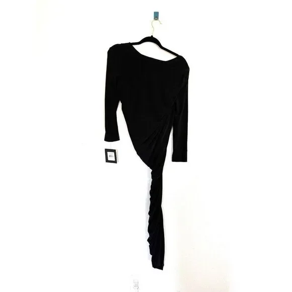 Norma kamali long sleeve diana dress to knee black Small - Picture 7 of 8
